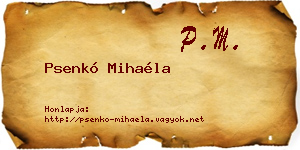 Psenkó Mihaéla névjegykártya